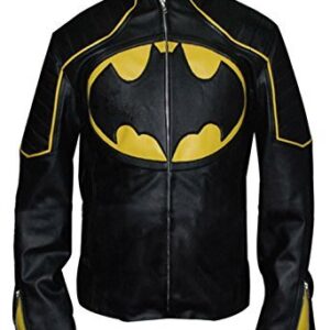 Batman Yellow Logo Leather Jacket