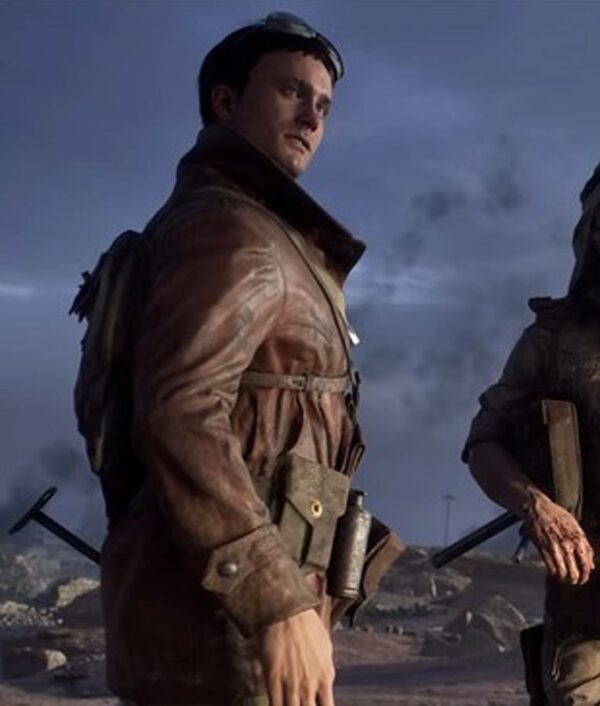 Battlefield 5 Double Breasteds Billy Bridger Brown Leather Jacket