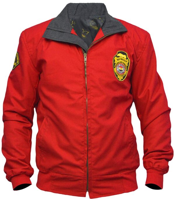 Baywatch Lifeguard Bomber Red Cotton Jacket