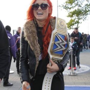 WWE Becky Lynch Black Shearling Leather Jacket