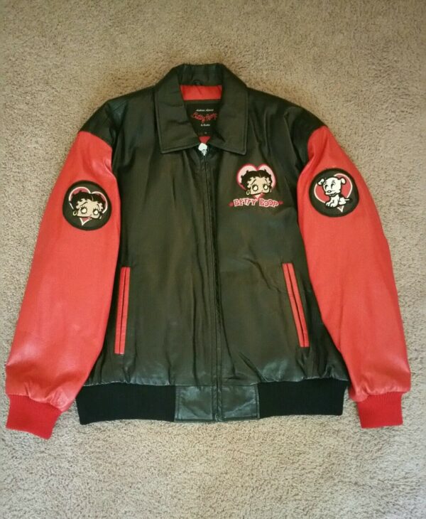 Betty Boop Black And Red Leather Jacket