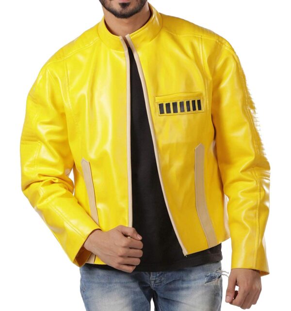 Biker Fashion Cafe Racer Yellow Leather Jackets