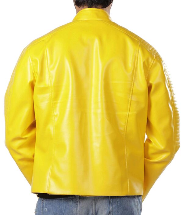 Biker Fashions Cafe Racer Yellow Leather Jacket