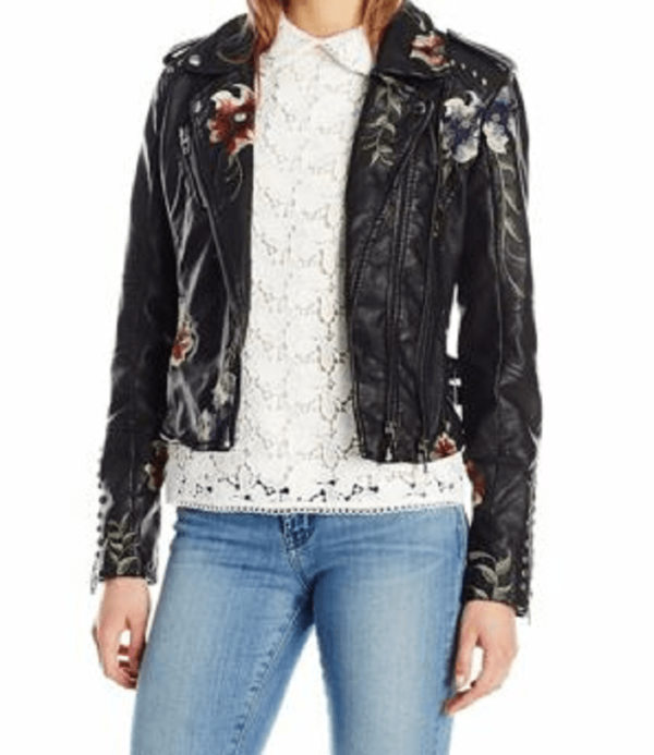 Blanknyc Embroidered Leather Jacket