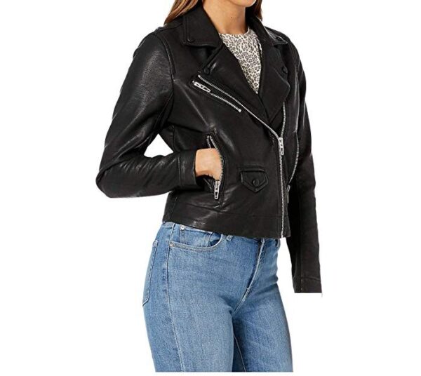 (Right) Blanks NYC Faux Black Leather Moto Jacket