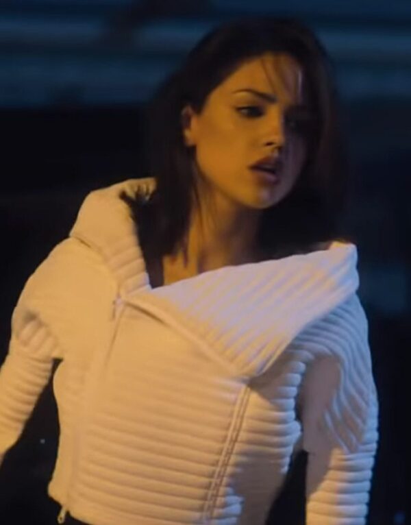 Bloodshot Eiza Gonzalez White Leather Jacket