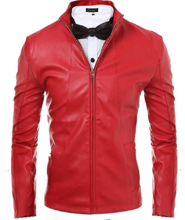 Boys Red Leather Jacket