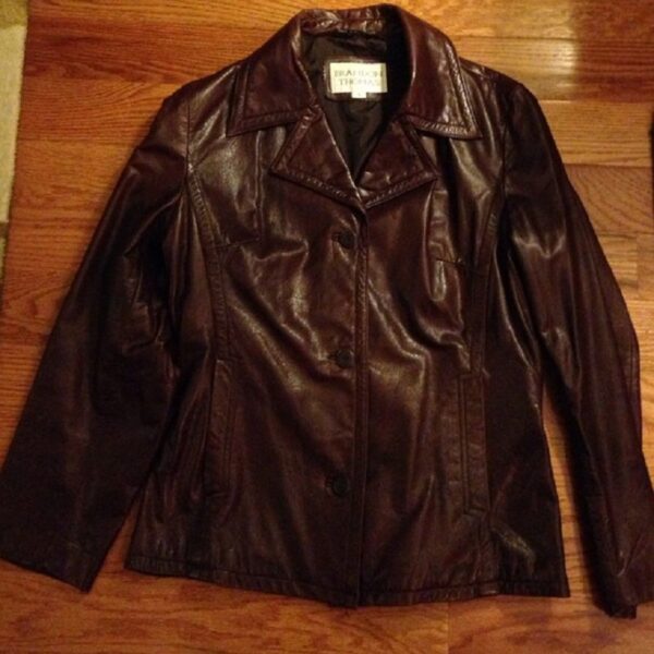 Brandon Thomas Brown Faux Leather Jacket