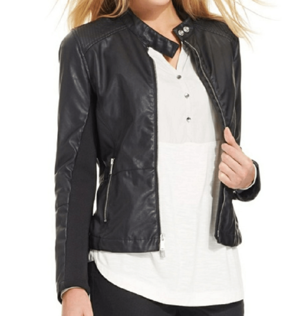 Calvin Klein Faux Leather Black Jacket