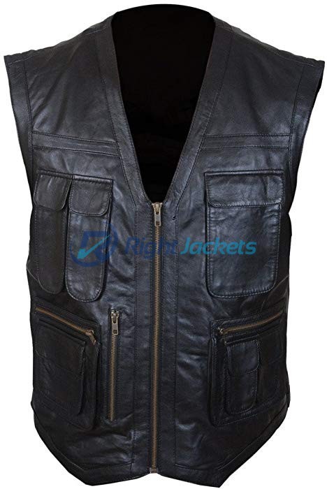Chris Pratt Jurassic World Owen Grady Black Leather Vest