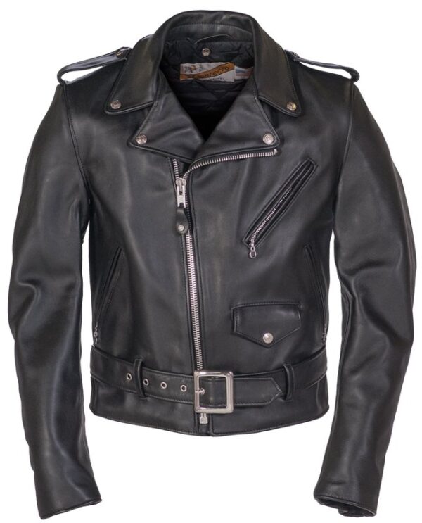 Classic Perfecto Steerhide Leather Black Motorcycle Jacket front