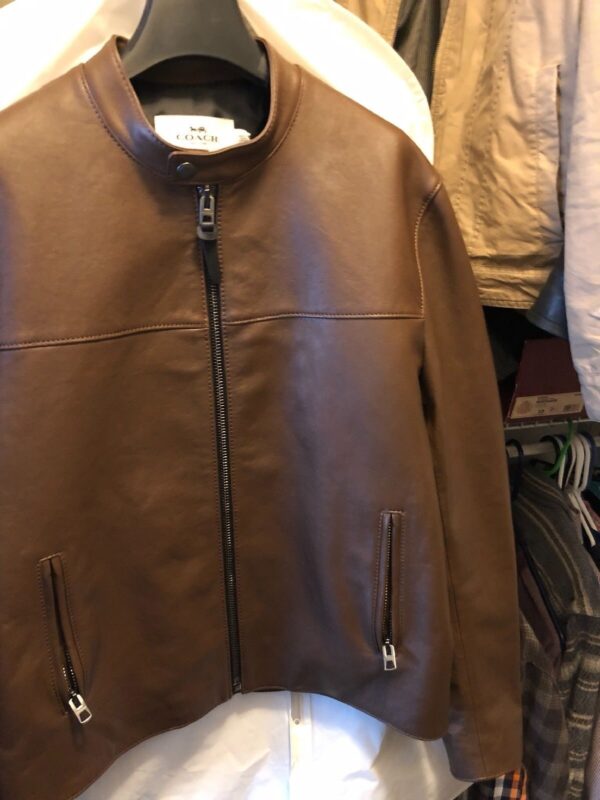 Coachs Mens Brown Leather Jacket