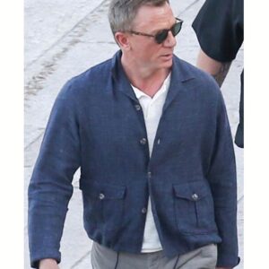 Daniel Craig No Time To Die James Bond 25 Blue Cotton Jacket