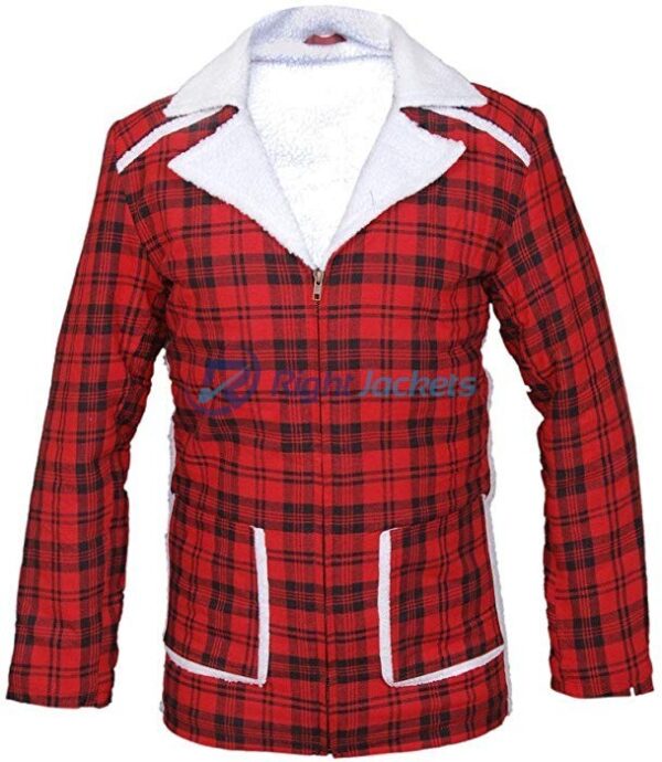 Deadpool Ryan Reynolds Red Shearling Line Fur Cotton Coat 1