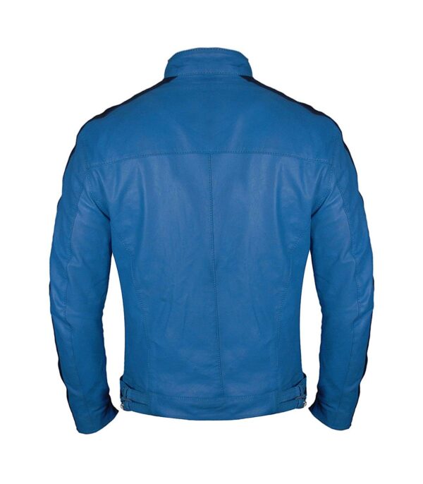 Dirk Gentlys Holistic Detctive Samuel Barnett Blue Leather Jacket