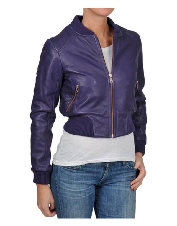Doctor Who Rose Tyler Leather Purple Jacket
