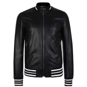 Dolce And Gabbana Leather Bomber Jacket