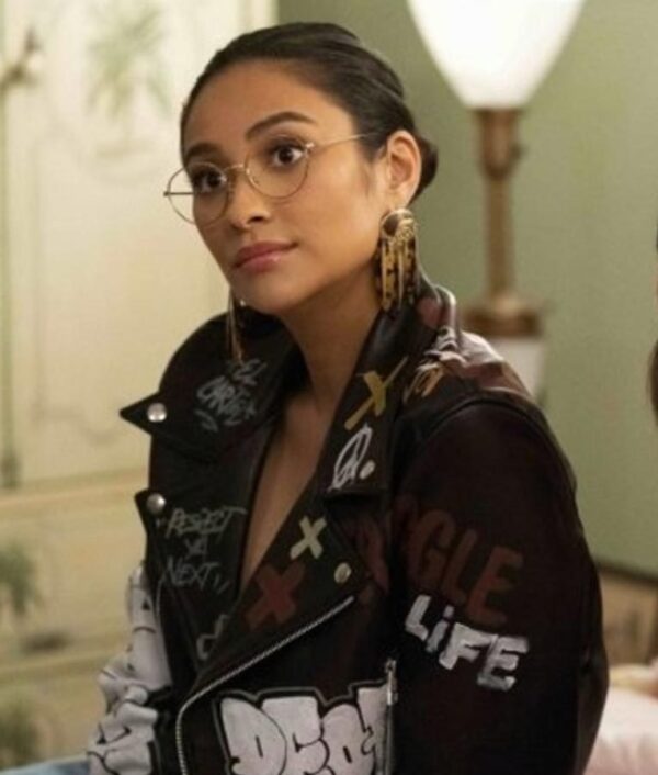 Dollface Stella Cole Shay Mitchell Brown Leather Jacket