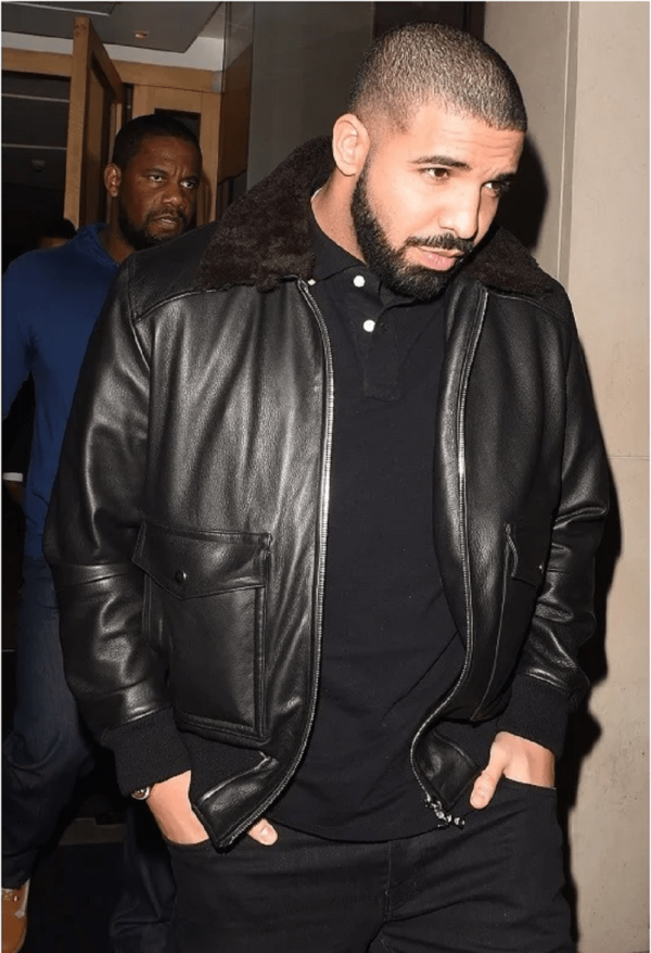 Drake Rapper Bomber Style Leather Jacket
