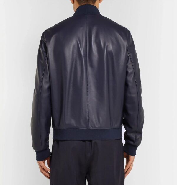 (Back)Dunhill Blue Leather Jacket