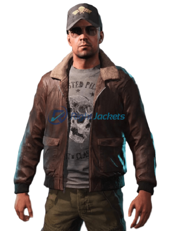 Far Cry 5 Video Game Aviator Brown Faux Leather Jacket