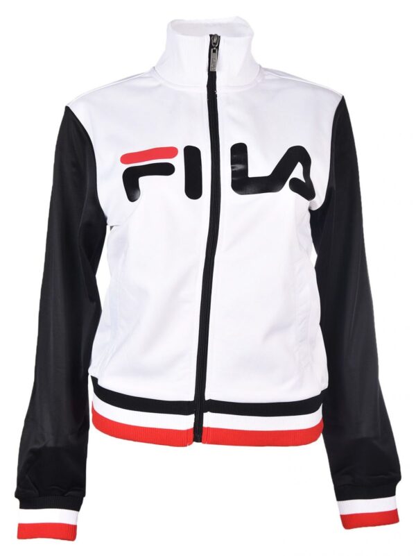 Fila White and Black Leather Jacket