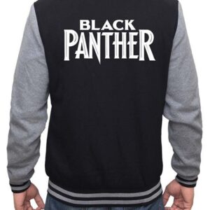 Fleece Black Panther Movie Logo Letterman Jacket