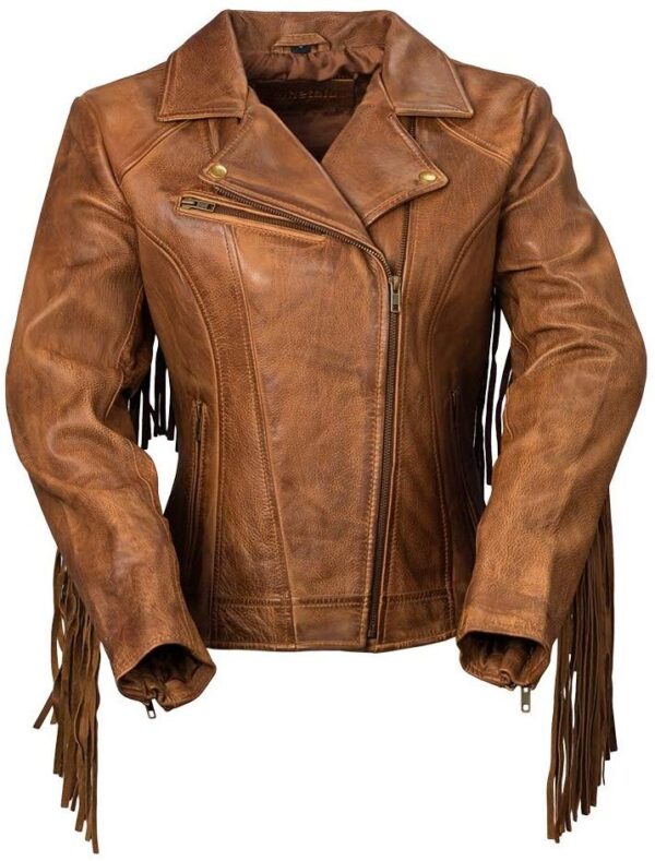 Fringed Leather Jacket Women