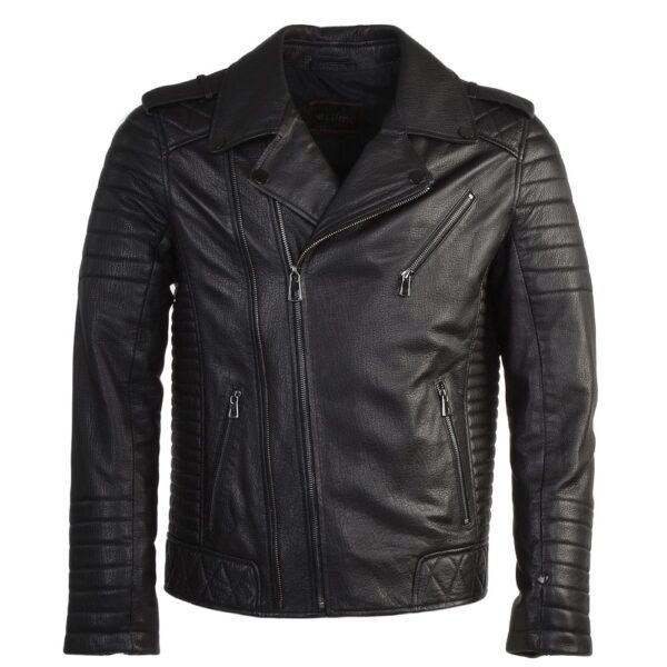 Full Grain Black Biker Leather Jacket