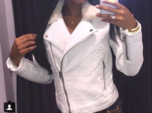 Get Womens White Leather Jackets With Fur Collar