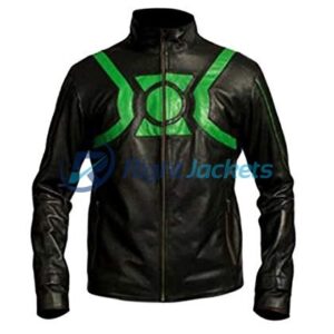 Green Lantern Hal Jordan Cafe Racer Black Leather Jacket
