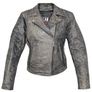 Garcia Grey Casual Slim Biker Leather Jacket