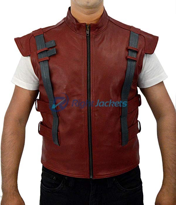 Guardians of The Galaxy Chris Pratt Star Lord Synthetic Leather Brown Vest