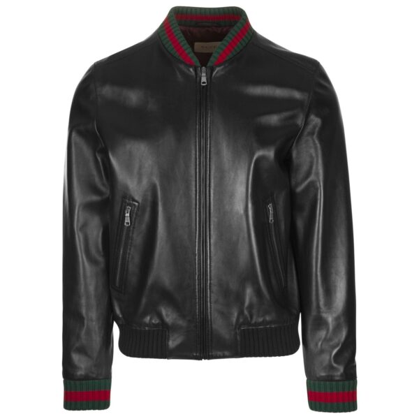 Gucci Web Black Leather Jacket