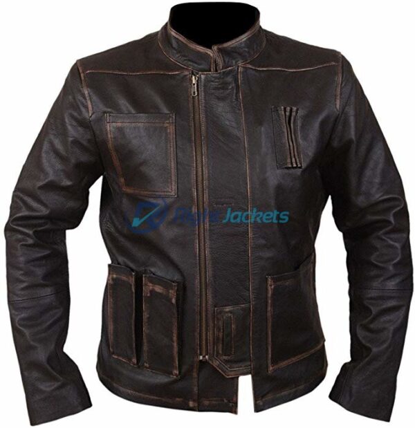Han Solo Star Wars The Force Awakens Black Faux Leather Jacket