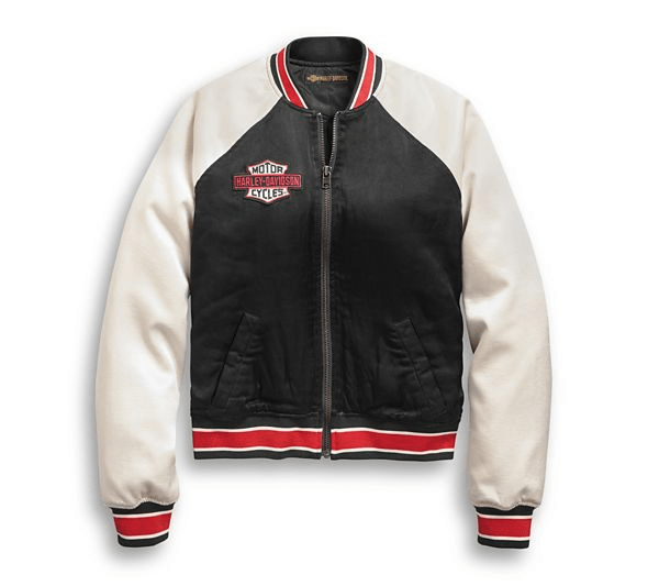 Harley Davidson Embroidered Satin Bomber Jacket
