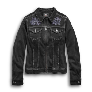 Harley Davidson Rose Black Denim Jacket