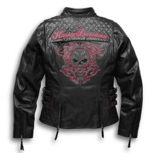 Harley Davidson Scroll Skull Leather Jacket