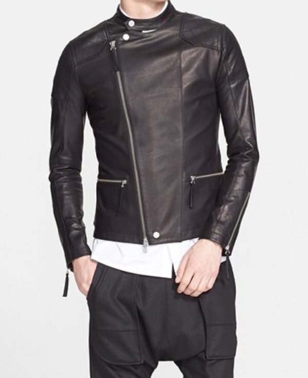 Helmut Lang Black Biker Leather Jacket