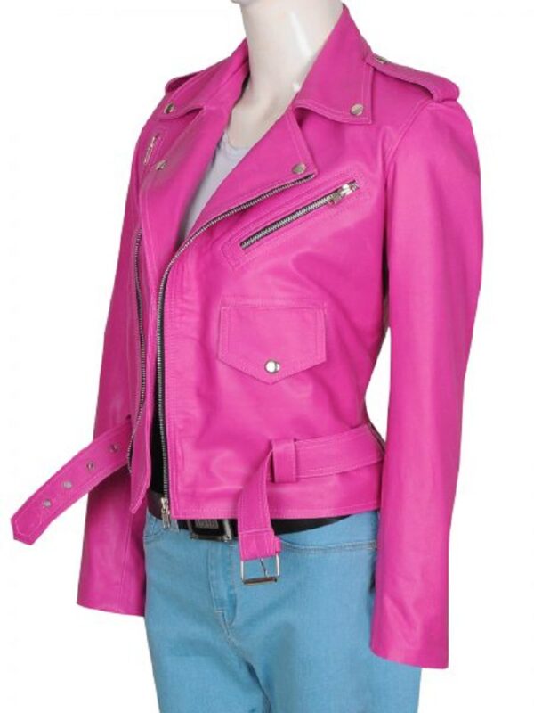 Hot Pink Jessica Alba Leathers Jacket