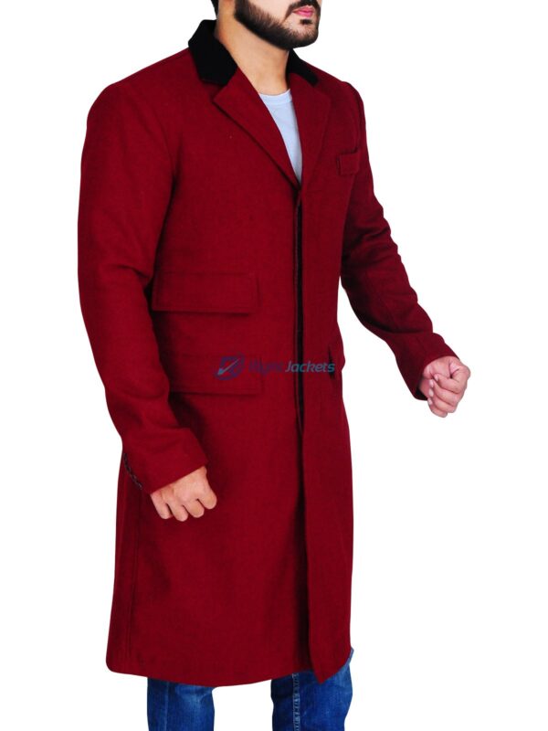 Hugh Jackman The Greatest Showman Red Wool Coat