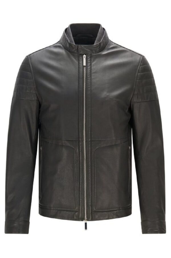 Hugo Boss Slim-fit Black Leather Jacket