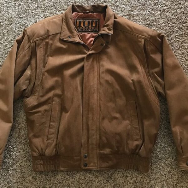 Iou Bomber Brown Leather Jacket