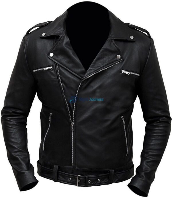 Jeffrey Dean Morgan Walking Dead Negan Black Leather Jacket