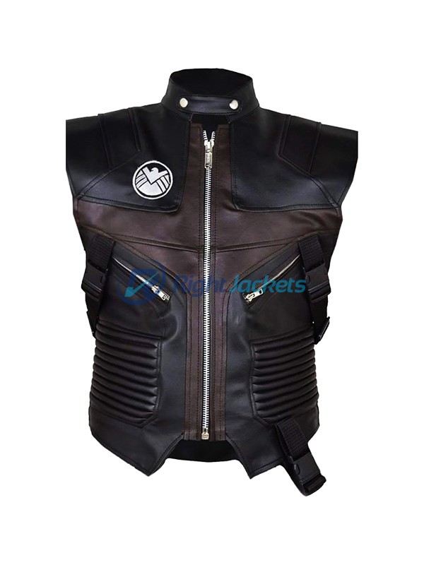 Jeremy Renner Avengers Hawkeye Costume Leather Vest