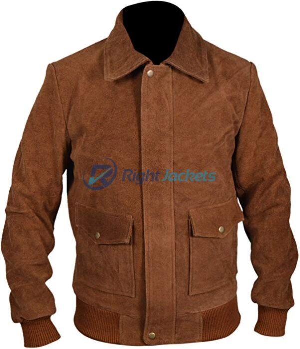 Jesse Eisenberg American Ultra Brown Cowhide Suede Leather Jacket