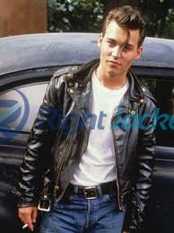Johnny Depp Cry Baby Black Leather Biker Custom Jacket