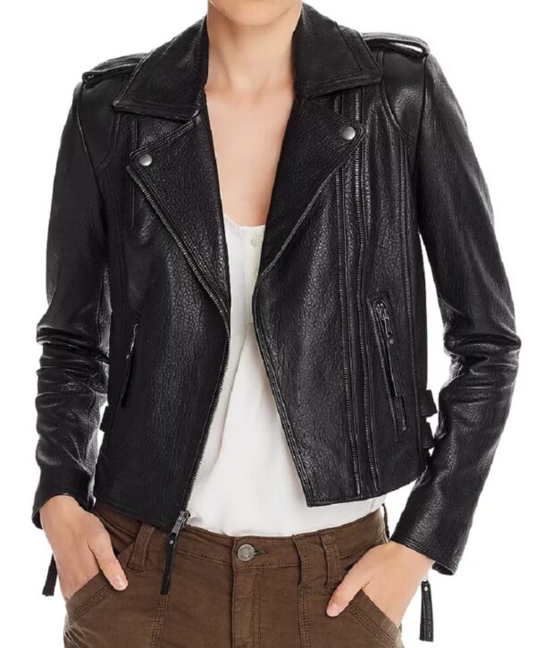 Joie Leolani Black Moto Leather Jacket