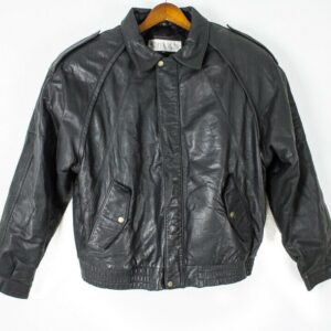 Joshua Ross Black Genuine Leather Bomber Jacket