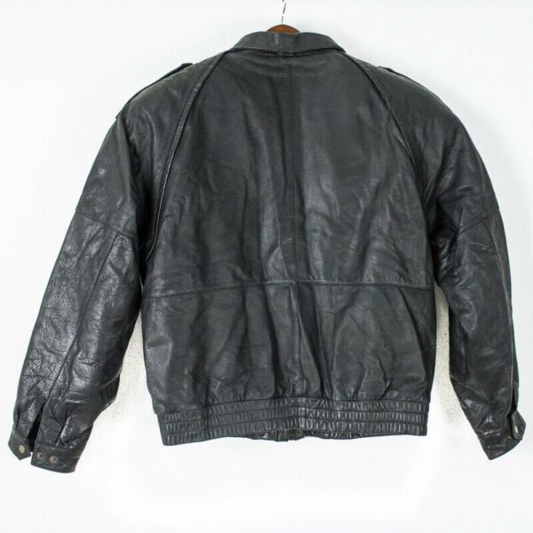 Joshua Ross Blacks Genuine Leather Bomber Jacket